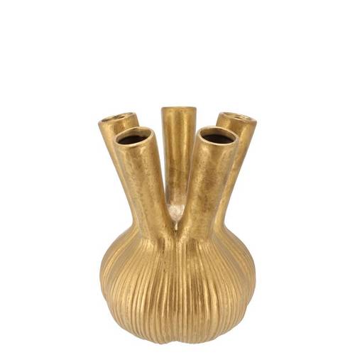 Keramik Aglio Vase gold Straight 13x13x17