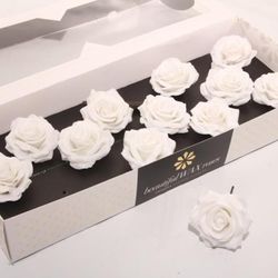 Seiden Wachs Rose weiss D10cm (9640)