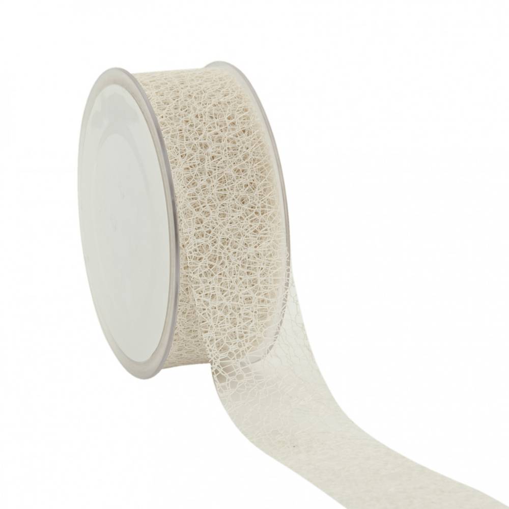 Band Bienenwabe creme/weiss 38mm 20m