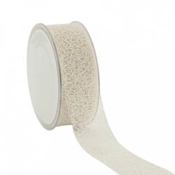 Band Bienenwabe creme/weiss 38mm 20m