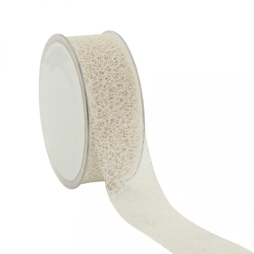 Band Bienenwabe creme/weiss 38mm 20m