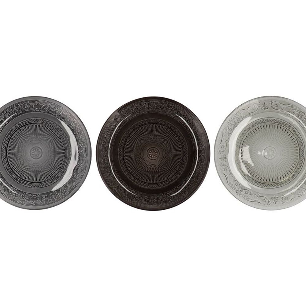 Glas Teller Dayah grau mix D18cm H02cm