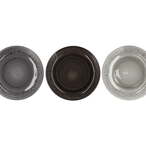 Glas Teller Dayah grau mix D18cm H02cm