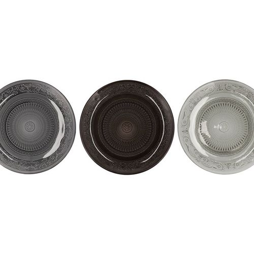 Glas Teller Dayah grau mix D18cm H02cm