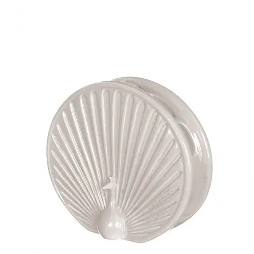 Keramik Vase Pfau creme 15x06x13.5cm