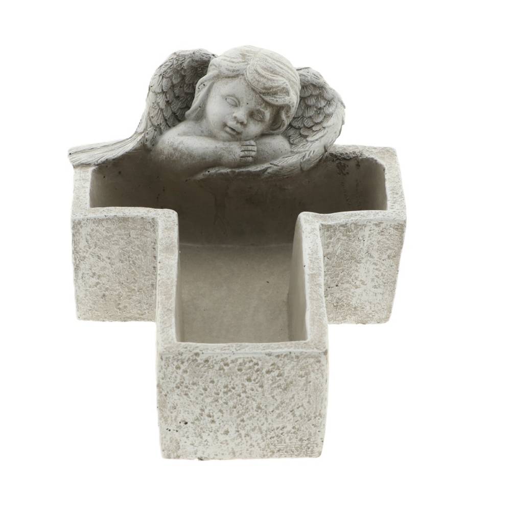 Keramik Schale Kreuz mit Engel 25x17.5x12cm