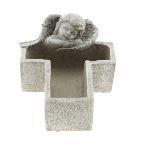 Keramik Schale Kreuz mit Engel 25x17.5x12cm