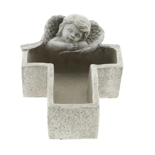 Keramik Schale Kreuz mit Engel 25x17.5x12cm