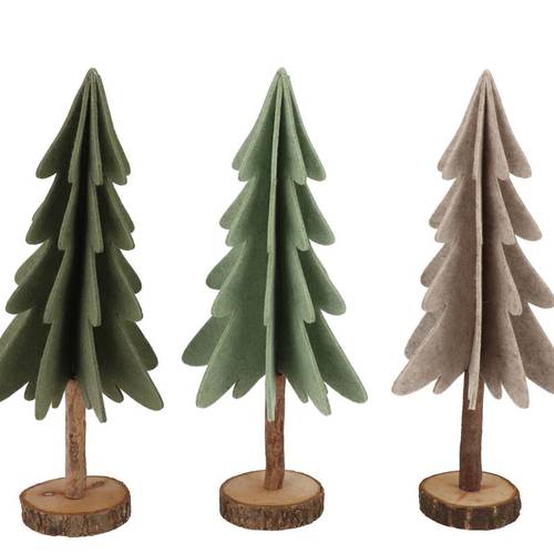 Deko Weihnachtsbaum Filz mix grün 16x36cm