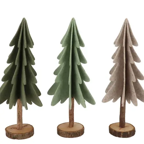 Deko Weihnachtsbaum Filz mix grün 16x36cm