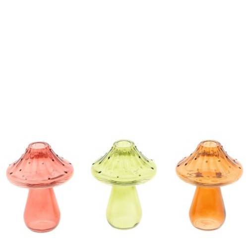 Glas Vase Pilz mix D10.5cm H14.5cm