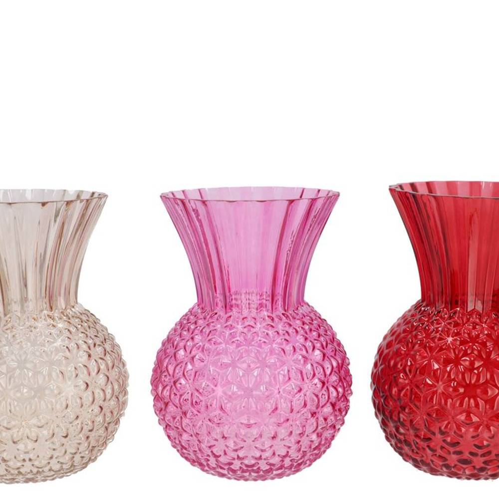 Glas Vase Senna Dutch rosa mix D20cm H27cm