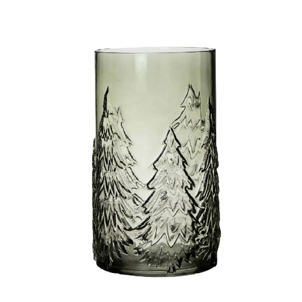 Glas Vase Baum grün D16cm H26cm