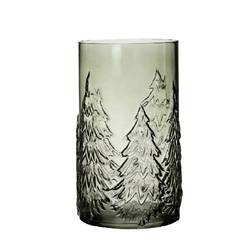 Glas Vase Baum grün D16cm H26cm