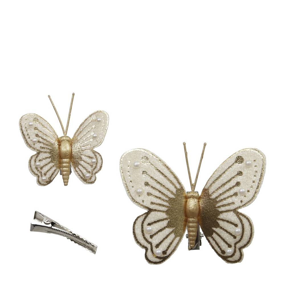 Schmetterling auf Clip gold 05-08cm 