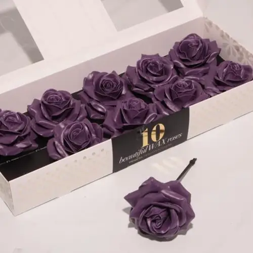 Seiden Wachs Rose violett D12cm (500)
