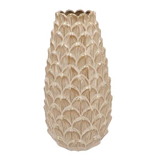 Keramik Vase Tannenzapfen sand 26x50cm