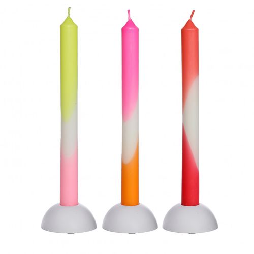 Kerze Dip-Dye mix fuchsie D02cm H24cm x3