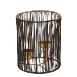 Teelichthalter Ariana 3 M schwarz/gold 