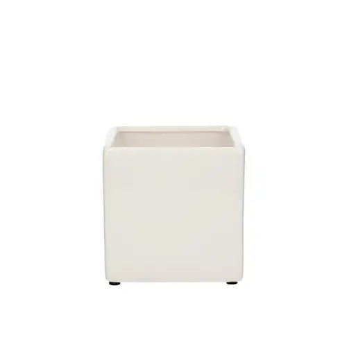 Keramik Übertopf Kubus weiss D10cm H10cm
