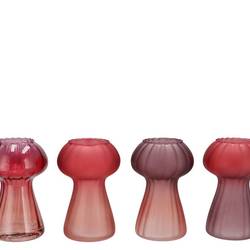 Glas Vase Pilz rot mix 11x11x18cm