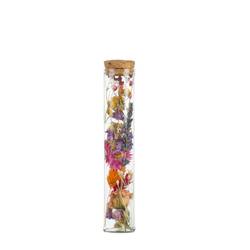 Glas Flasche +Trockenblumen Wish Multi 15cm