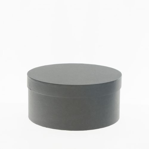 Hatbox Karton schwarz D22.5cm H10cm