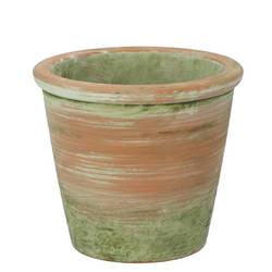 Keramik Übertopf Zement grün D16cm H14cm