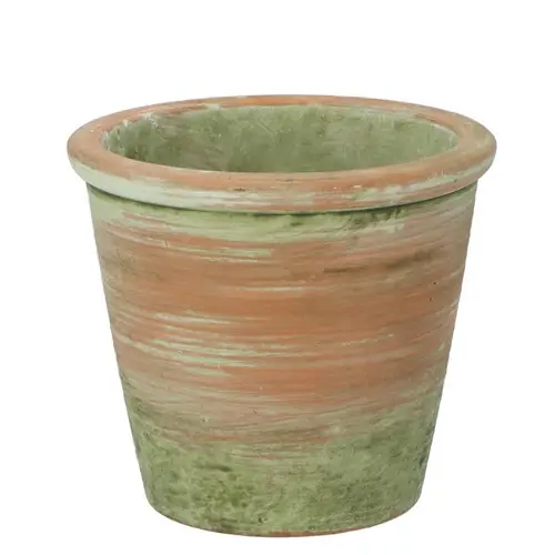 Keramik Übertopf Zement grün D16cm H14cm