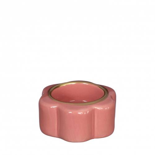 Teelichthalter Pouff rosa D07cm H03.5cm