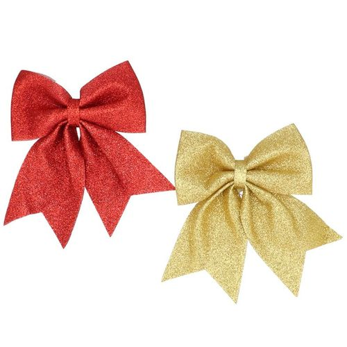 Deko Fliege rot gold 12x13cm ass p/2
