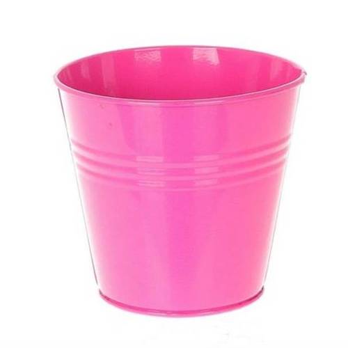 Zink Übertopf Fleura rosa D08cm H12cm