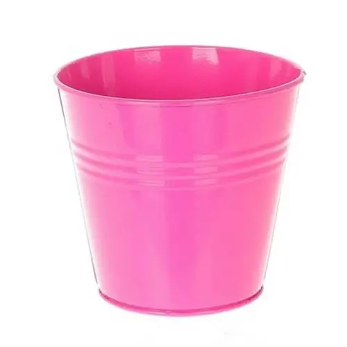 Zink Übertopf Fleura rosa D08cm H12cm