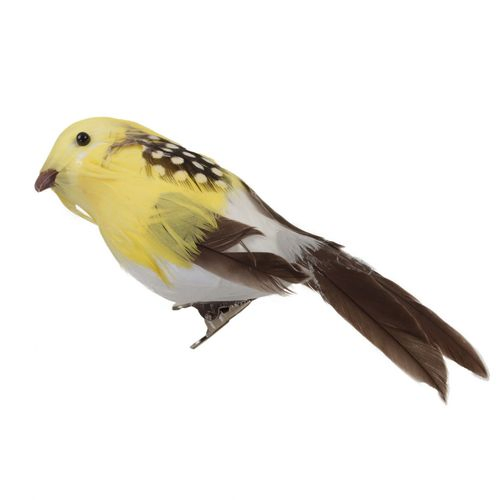 Vogel/Clip gelb 13cm 6st