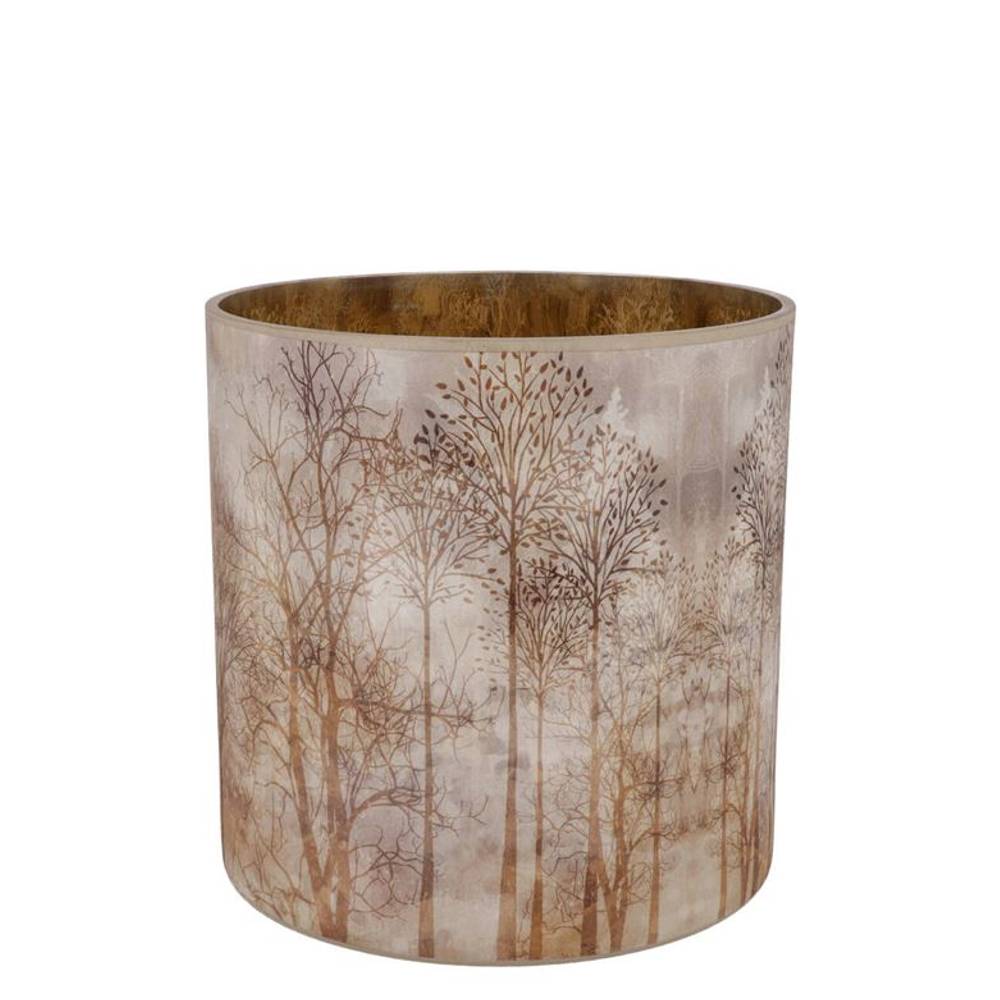 Glas Teelicht Ruby Forest braun 08x08cm