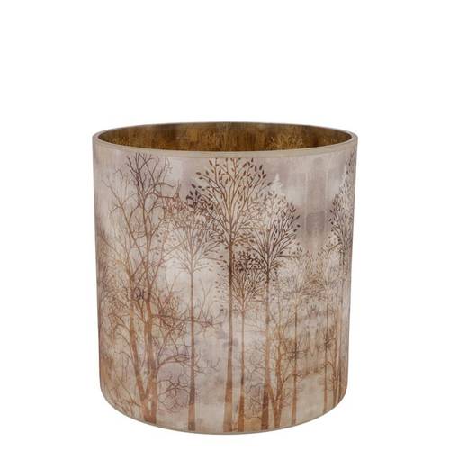 Glas Teelicht Ruby Forest braun 08x08cm