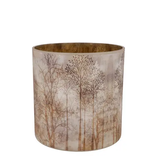 Glas Teelicht Ruby Forest braun 08x08cm