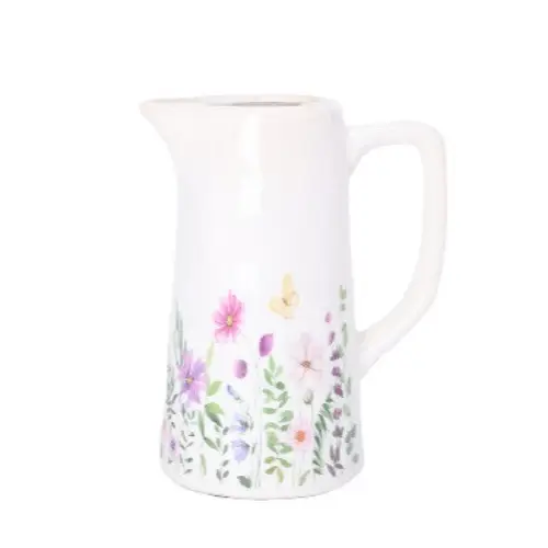 Keramik Gieskanne Puerto weiss 14x21x26cm