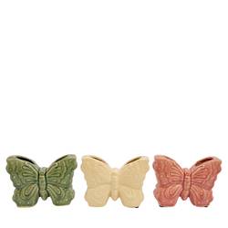 Keramik Vase Schmetterling mix D05cm H11cm