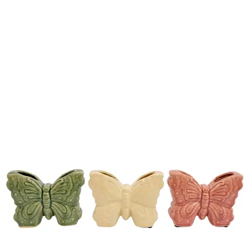 Keramik Vase Schmetterling mix D05cm H11cm