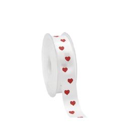 Band Herz Satin weiss 23mm 25m