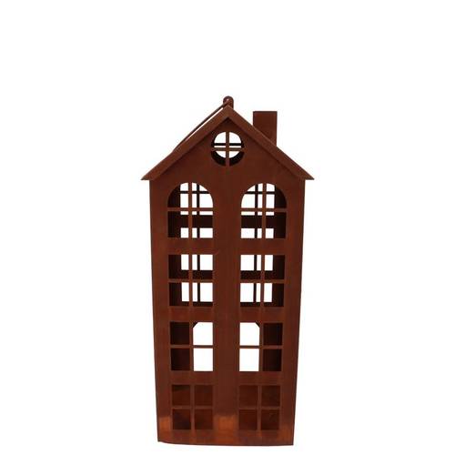 Deko Teelichthalter Haus Rost D19cm H33cm