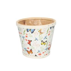 Holz Übertopf Schmetterling D17cm H15cm