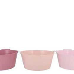 Zink Schale Sommer Basic mix rosa 34x14x30cm
