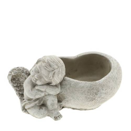 Keramik Übertopf mit Engel 19x13.5x09.5cm
