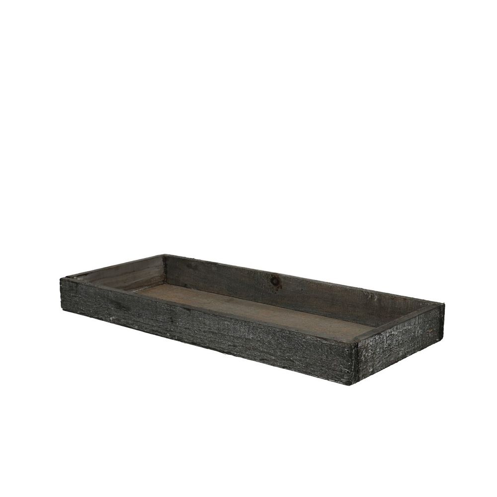 Holz Schale Rechteck grau 35x15x3cm	