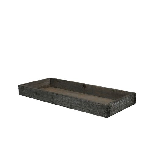 Holz Schale Rechteck grau 35x15x3cm	