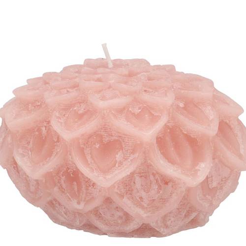 Kerze Dahlia alt hell rosa 12x8cm