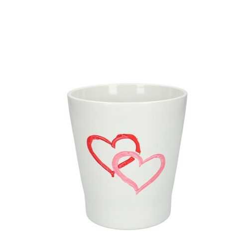 Keramik Übertopf Herzen D13cm H14cm