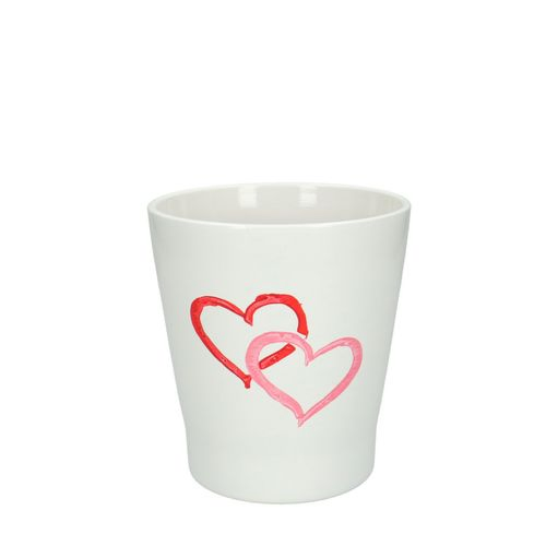 Keramik Übertopf Herzen D13cm H14cm